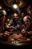 Placeholder: Duke Nukem and some friends smoking and playing cards, davinci. Surreal. Agony face, smile, pain scream. Fish eye lense camera. Perfect composition.