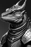 Placeholder: Portrait of a sand lizardfolk blackscale d&d
