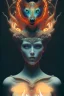 Placeholder: portrait photography of an ethereal beautiful animal goddess, Fire theme art, Dark moody night atmosphere, Portrait of a woman by Michelangelo, 8K, close-up face, anatomically perfect face, oak tree roots, ignore NSFW