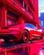 Placeholder: Red car 3 d realistic render in the coronation of napoleon painting and sci - fi wall structure with point cloud in the middle, in cyberpunk 2 0 7 7 colors, unreal engine 5, keyshot, octane, artstation trending, ultra high detail, ultra realistic, cinematic, 8 k, 1 6 k, in style of zaha hadid, in style of nanospace michael menzelincev, in style of lee souder, in plastic, dark atmosphere, tilt shift, depth of field,