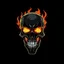 Placeholder: minimalistic cyberpunk screaming skull with flame