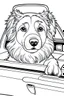 Placeholder: outline art for real Puppy DOGS-IN-CARS Coloring page, Japanese manga style, cartoon style, cute face, white background sketch style, full body is a must, only use outline, clean line art, no shadow, bold outlineMasterpiece, Ominous, Golden Ratio, Highly Detailed, photo, poster, fashion, illustration