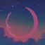 Placeholder: a large crescent moon with sparkles, dark, hazy, macro photography, tilt shift blur, high definition, 8k, beautiful, night sky, wind, stars, detailed warped