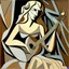 Placeholder: picasso Neoclassicism browns woman and guitar more lines realistic