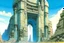 Placeholder: ancient megalithic gate temple by moebius