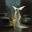 Placeholder: Out of the strange still dusk ... as strange, as still ...a white moth flew Why am I grown so cold?, by Wes Benscoter, by Jeremy Mann, by Aly Fell, concept art, matte oil painting, hyperreal, minimalist, dramatic violent colors.