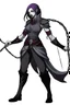 Placeholder: female gray skin Shadar-Kai wielding a Whip a whip made out of black thorns