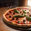 Placeholder: Delicious realistic pizza, sunset, light from window, shiney texture, unreal engine 5, 8k resolution, photorealistic, ultra detailed, by greg rutowski