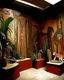 Placeholder: A tan dry prehistoric jungle designed in ancient Egyptian architectures and sculptures painted by Pablo Picasso