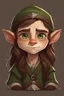 Placeholder: jugendlicher, männlicher Gnom, langes braunes Haar, dicke Nase, grüne Augen Druide, keine Mütze