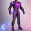 Placeholder: Cosmic super hero, purple costume,4k image, gray colour costume