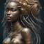 Placeholder: Portrait, sango fantasy, fantasy magic, intricate, sharp focus, illustration, lot's of grain on the skin, tribal tatoos, highly detailed, digital painting, concept art, matte, masterpiece head sexy lady body black African beauty space lady black skin one head African afro sun, high key lighting, volumetric light, high details psychedelic background, cyborg