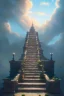 Placeholder: stairway to heaven made of light, sky full of clouds, art by greg rutkowski and peter mohrbacher, featured in artstation, octane render, cinematic, elegant, intricate, ultra detailed, rule of thirds, professional lighting, unreal