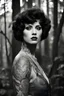 Placeholder: [Endor, tattooed Clara Bow warrior] Afrey stands watch from the heights, eyes piercing the veil below. Snatches of dim light whisper between ancient boughs - the old city nestled here since time out of memory, uncounted generations finding refuge within the forest's embrace. Even now, exhausted by the long day's toils, its folk seek the solace of dream. Candles' gentle glow outlines windows and doorways hollowed long ago from living wood. Smoke drifts lazily from the chimney tree at the village