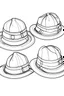 Placeholder: outline art for Hats coloring pages with sitch, white background, Sketch style, full body, only use outline, dementia patients style, clean line art, white background, no shadows and clear and well outlined.