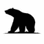 Placeholder: silhouette of a bear, letterpress style, minimalistic high contrast pencil art