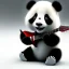 Placeholder: Carbon as a cute baby panda playing electric guitar with long hair, by pixar