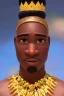 Placeholder: african head portrait, warrior costume, village, meditation, woods, galaxy sky, 8k quality, Malwayne Esinam