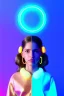 Placeholder: Rosalía artist, Realistic image, natural waist up portrait, perfect eyes, glow, circle iris, eye liner. sweet face, pigtails hair, spray line make up, glow. lips, gold. big rings piercing, led ornament, pearls. coat, latex, inflatable, hot, led lights, minimal, neon, pink, blue, gold, vibrant color, highly detailed, art stations, concept art, smooth, unreal engine 5, god lights, ray tracing, RTX, lumen lighting, ultra detail, volumetric lighting, 3d, finely drawn, high definition, 4k.