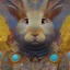 Placeholder: girl rabbit with blue aye, aboriginal, dot painting, indiginous, dot, mud, dream-time, abstract, dots, natural pigment, extremely sharp detail, finely tuned detail, ultra high definition, 8 k, unreal engine 5, ultra sharp focus, art germ and Paul Lewin and Kehinde Wiley