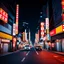 Placeholder: Long Exposure Time lapse photograph of Neon signs lighting up a busy futuristic Japanese city at night, deep neon colors, fantastical, intricate detail, splash screen, fantasy concept art, 8k resolution trending on Midjourney, Unreal Engine 5, artistic