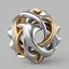 Placeholder: 2d structures recursive made of a metallic random color ribon thick fractat of and geometry objects ,gray tema background