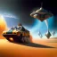 Placeholder: volumetric desert environment, chris foss style painting, hovercraft, highly detailed