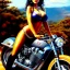 Placeholder: portrait of busty beautiful 'Female Rider on Akira's Bike',painting by Earl Norem, simon Bisley, evan lee, 86-86, oil on canvas, cinematic composition, extreme detail,fit full head inside picture,8k