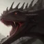 Placeholder: black dragon, dragon portrait, portrair, dragon head, dragon face, big eyes, smile, dragon with fathers, happy, 8k resolution, high-quality, fine-detail, fantasy, incredibly detailed, ultra high resolution, 8k, complex 3d render, cinema 4d