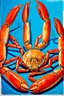 Placeholder: Let's butter each other's crab legs; Lowbrow post-modern art with a technicolor color palette
