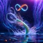 Placeholder: infinity symbol ∞ with vibrant powerful shrimp jumping out of the water, striking, neon, chiaroscuro, dramatic, captivating, powerful, fantasy, beautiful, octane render, 16k post-production, artstation: award-winning: atmospheric: commanding: fantastical: clarity: ultra quality: striking: brilliance: stunning colors: amazing depth; lens: f/11, 35mm