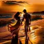 Placeholder: Amidst the beach's embrace, a youthful couple walks, love radiating effortlessly. Sunset's golden touch paints them, shadows intertwining. Her flowing dress mirrors the boundless sky, his gaze, pure devotion. Laughter mingles with waves, creating a symphony. A universe of affection resides in stolen glances, entwined fingers, smiles. Time pauses, their love the focal point. The world fades, leaving their profound connection aglow.