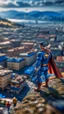 Placeholder: drone shot, close up portrait of superman over Nidelven in Trondheim, shot on Hasselblad h6d-400c, zeiss prime lens, bokeh like f/0.8, tilt-shift lens 8k, high detail, smooth render, down-light, unreal engine, prize winning