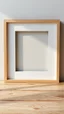 Placeholder: change this phot to a wooden framed like this 3d pushed out the frame on a tabel