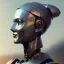 Placeholder: Robot cute profile head portrait, warrior costume, village, meditation, 8k quality