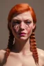 Placeholder: Woman, body 190kg, orange hair, two braids, bangs, rossi eyes, big eyes, freckles, long eyelashes, Frozen, 8k resolution