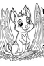 Placeholder: cute coloring page, sketch style, cute baby squirrel in the wood, cartoon, white and black, withe background, no shadows, outline.