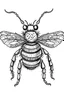 Placeholder: outline art for bees, coloring pages with white background, sketch style, full body, only use outline, clean line art, white background no shadow's and clear and well outline.