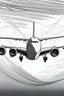 Placeholder: Outline art, no shading, plane flying, cartoon style, black and white, low detail, --ar 9:11