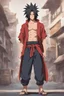 Placeholder: A Young Madara but he is wearing street wear, shirtless