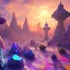 Placeholder: blue gold and violet landscape with multicolored crystals falling from the sky, full of details, smooth, bright sunshine，soft light atmosphere, light effect，vaporwave colorful, concept art, smooth, extremely sharp detail, finely tuned detail, ultra high definition, 8 k, unreal engine 5, ultra sharp focus