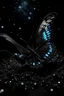 Placeholder: Luminous black butterfly and manure full of stars