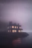 Placeholder: Una casa al mare con nebbia e pioggia,8k