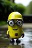 Placeholder: yellow minion in the rain