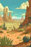 Placeholder: stylized interesting not real desert vegetation varations different shapes ghibli