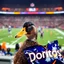 Placeholder: A duck with a bag of Doritos at the Superbowl.