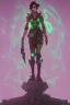 Placeholder: steampunk elf in a neon dystopian city