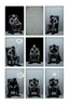 Placeholder: a page divided into 6 rectangular panels, each with different views of a man tied to a chair and being interrogated, suspenseful comic book
