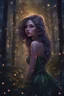 Placeholder: Painting of a dream girl in a fantasy forest, glitters in the forest background, digital painting, fantasy painting, dancing girl, song, fantasy art, fantasy girl, beautiful girl, beautiful face, 25 years old, beautiful painting, forest In the background, dark night, glitter in the background, fantasy forest, haunted forest