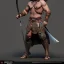 Placeholder: franz frazetta style barbarian warrior with two handed sword, conan